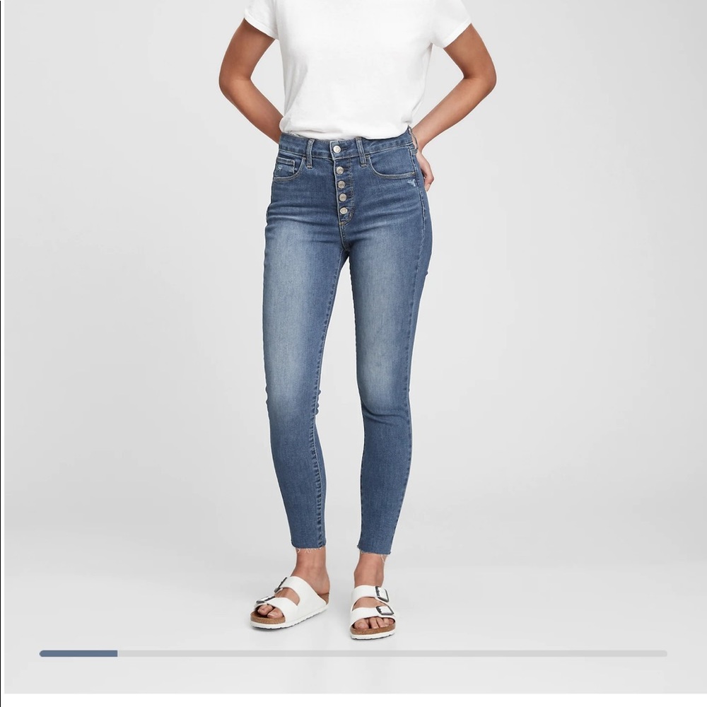 NWT Gap Button Fly Denim High Rise Jeggings Size 24